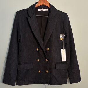 Bishop and Young Size Medium Charcoal Black Tweed Cavalli Blazer